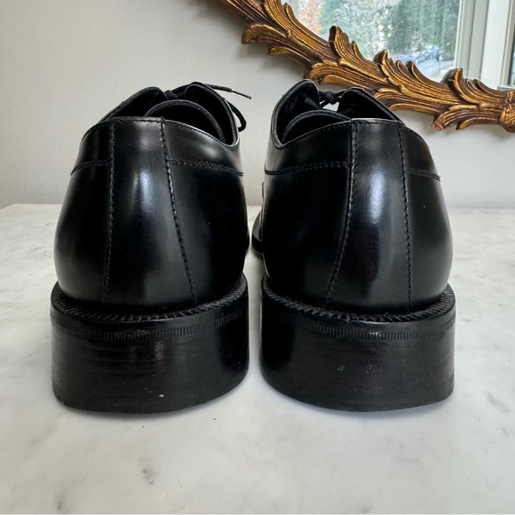 Giorgio Armani Men’s black leather Oxford lace up dress shoes, size 10 - Picture 7 of 9